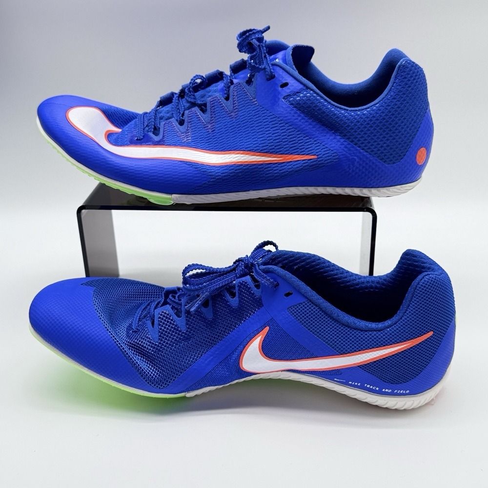 Size 11US- Nike Sprint Rival Track & Field Spikes Shoes, Blue/Safety Orange